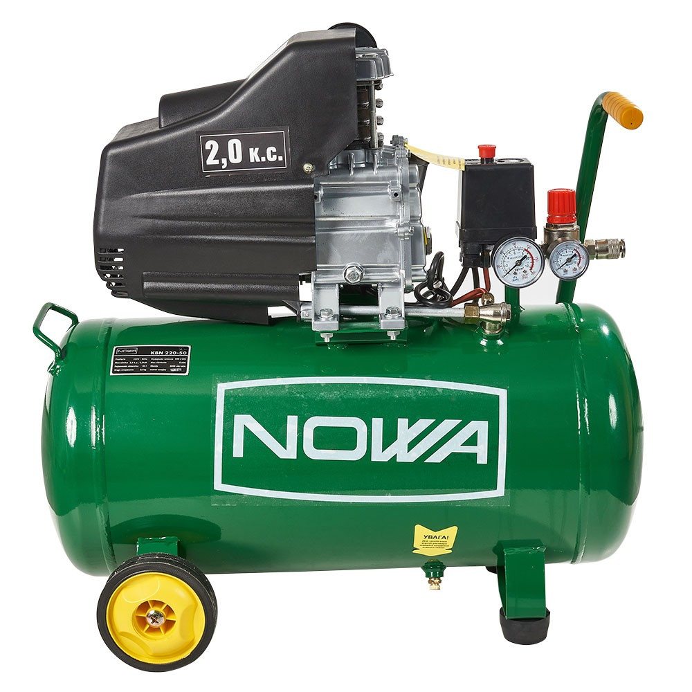 Компресор NOWA KBN 220-50 50 л, 1.5 кВт, 220В, 190 л/хв масляні компресори, фото 1