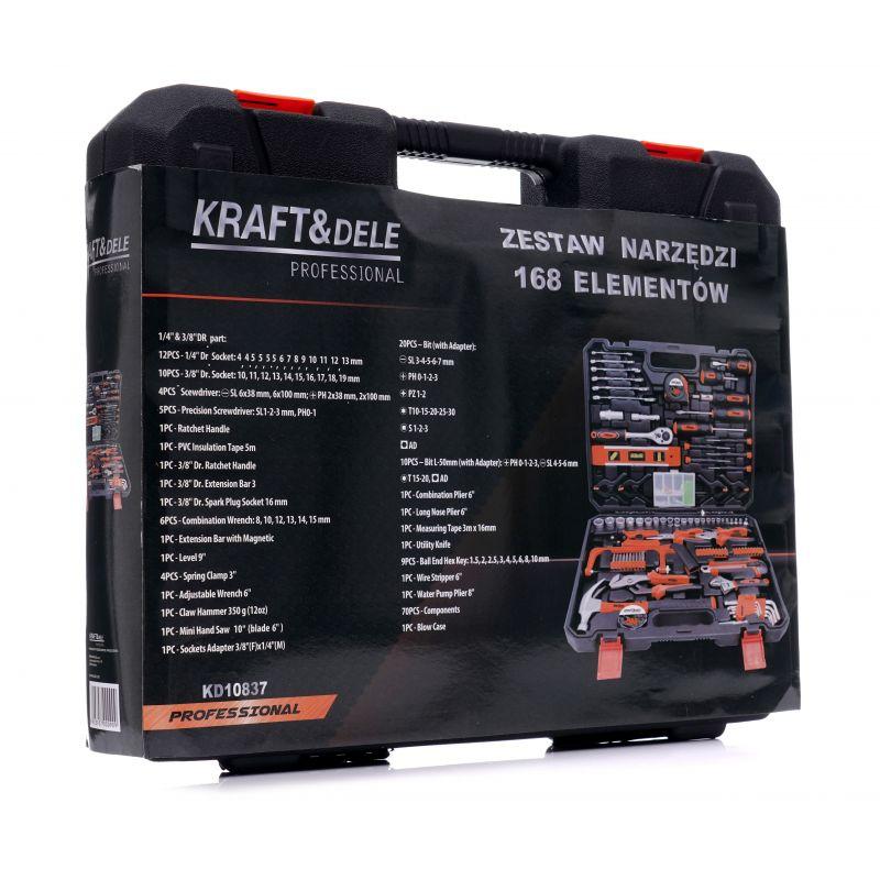 Напівпрофесійний набір інструментів 168 ел. Kraft&Dele KD10837 набір інструментів стандарт, фото 1