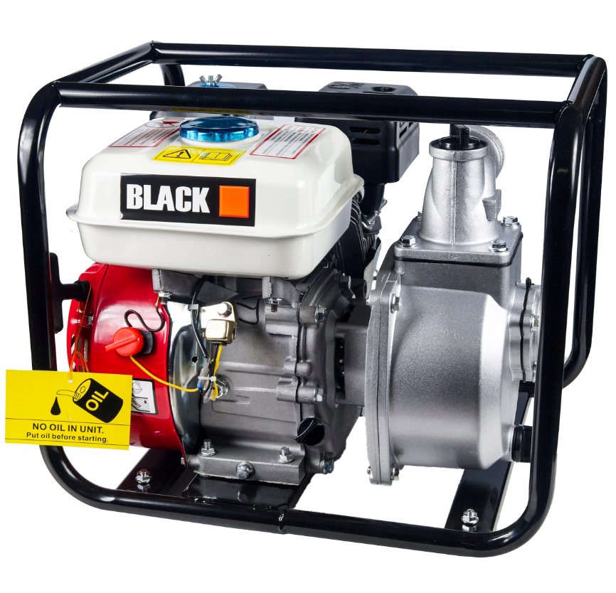 Мотопомпа 4 тактна для перекачування води Black B578444 2 дюйма мотопомпа бензинова для води, фото 1