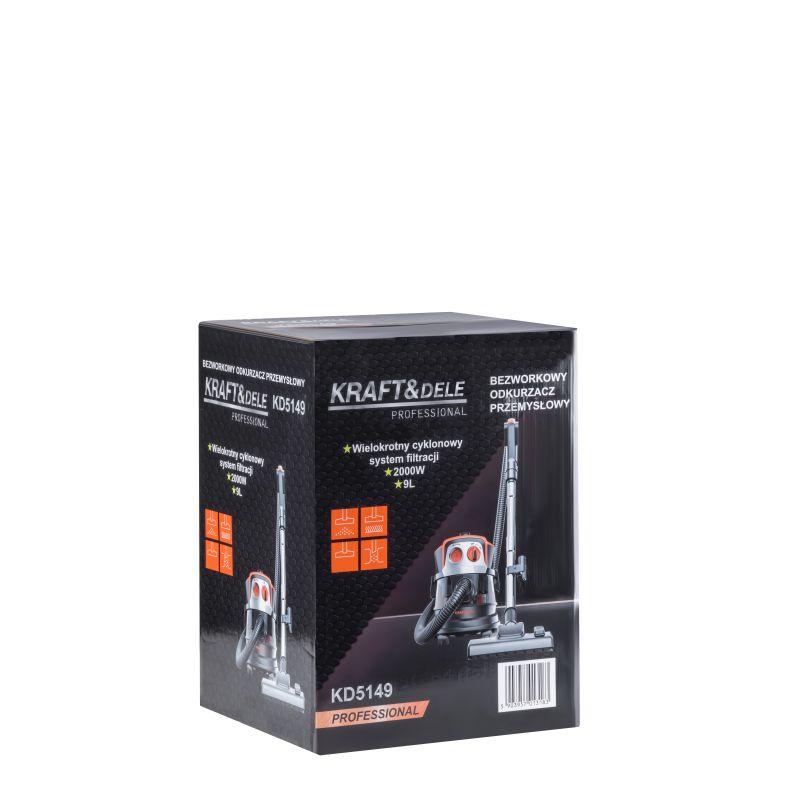 Пилосос промисловий безмішковий Kraft&Dele KD5149 9 л 2000 Вт для сухого прибирання, фото 1